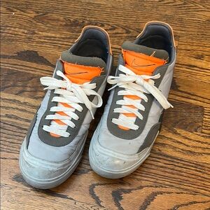 Nike Men's Gray and Orange Sneakers Size 9.5